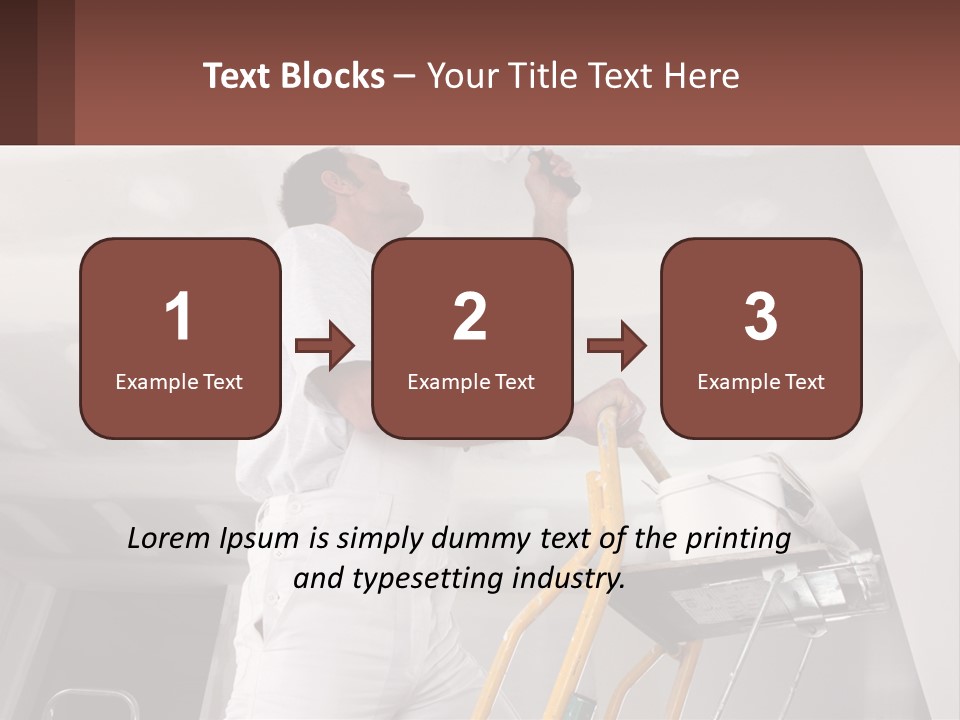 A Man Painting A Ceiling With A Paint Roller PowerPoint Template