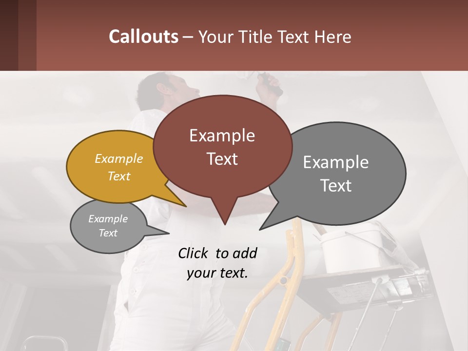 A Man Painting A Ceiling With A Paint Roller PowerPoint Template