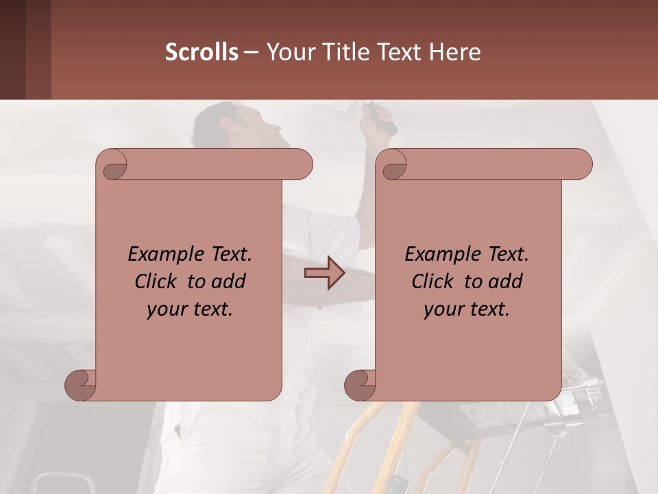A Man Painting A Ceiling With A Paint Roller PowerPoint Template