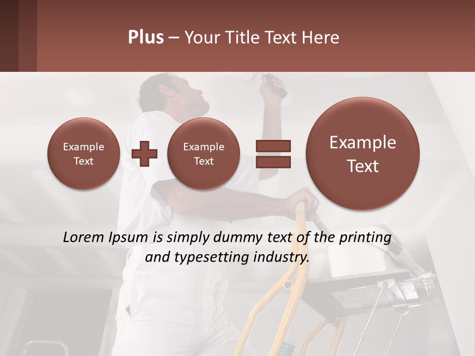 A Man Painting A Ceiling With A Paint Roller PowerPoint Template