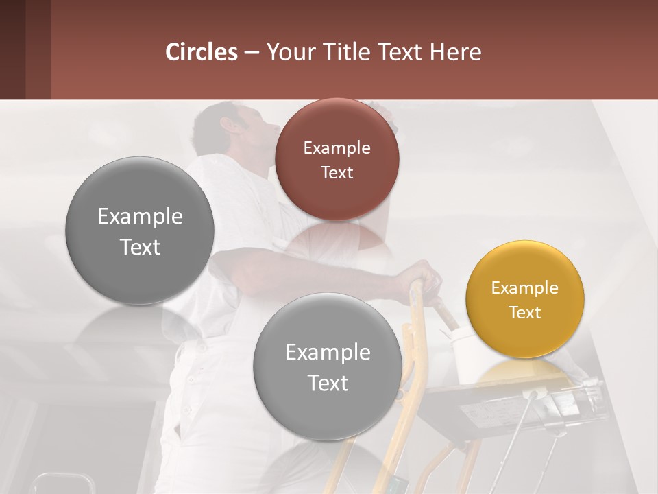 A Man Painting A Ceiling With A Paint Roller PowerPoint Template