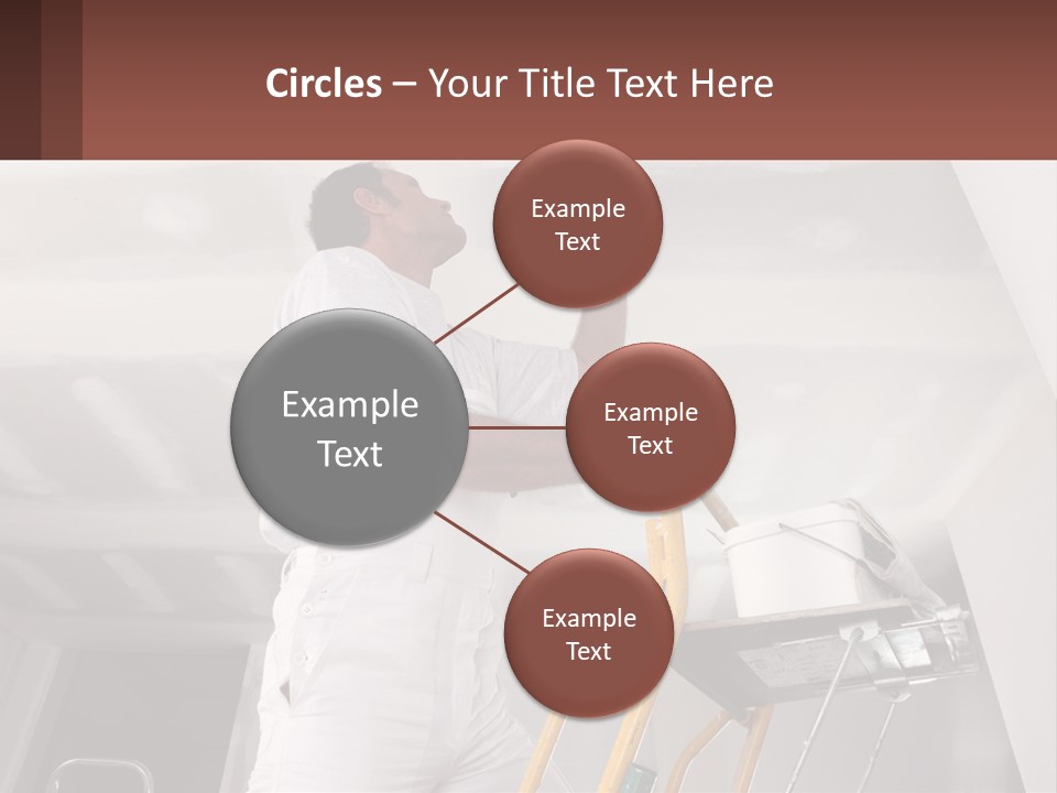 A Man Painting A Ceiling With A Paint Roller PowerPoint Template