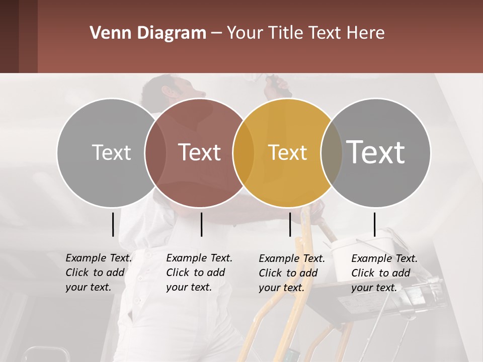 A Man Painting A Ceiling With A Paint Roller PowerPoint Template