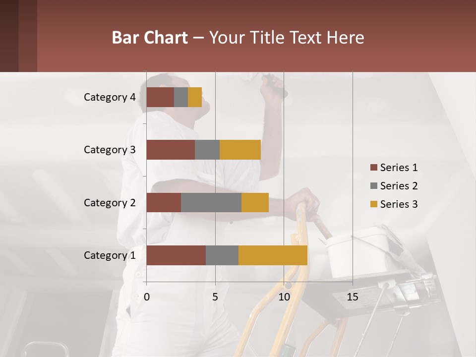 A Man Painting A Ceiling With A Paint Roller PowerPoint Template