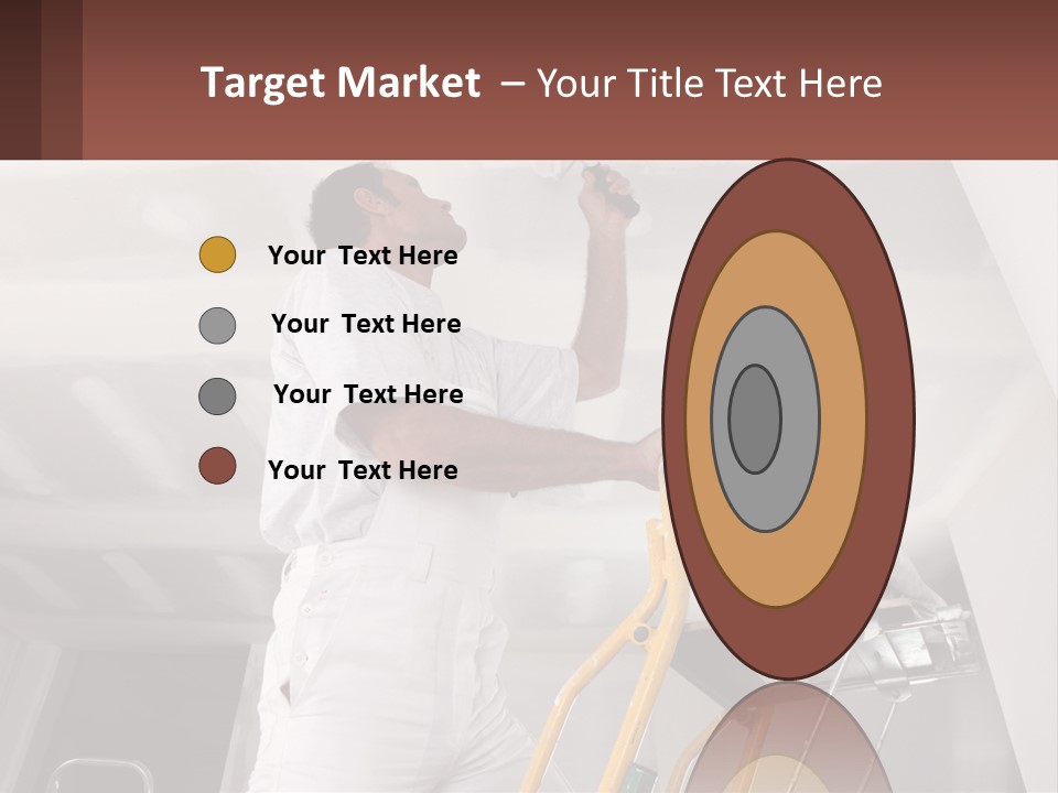 A Man Painting A Ceiling With A Paint Roller PowerPoint Template