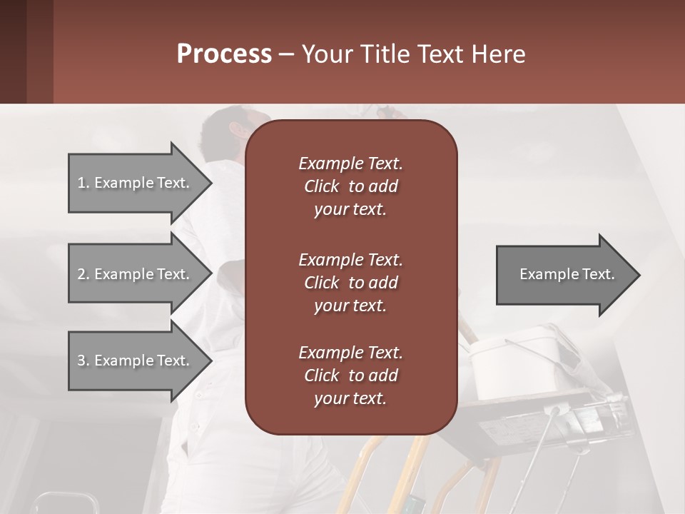 A Man Painting A Ceiling With A Paint Roller PowerPoint Template