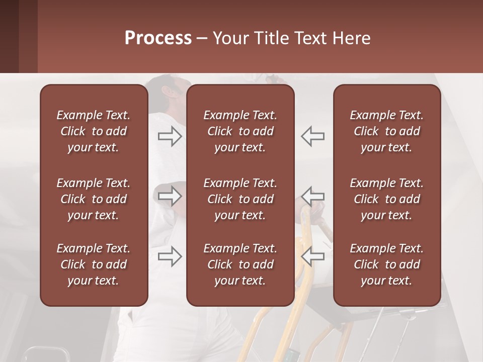 A Man Painting A Ceiling With A Paint Roller PowerPoint Template