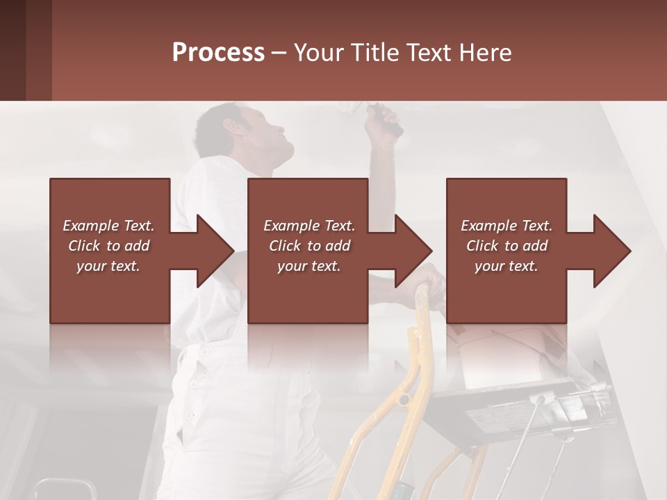 A Man Painting A Ceiling With A Paint Roller PowerPoint Template