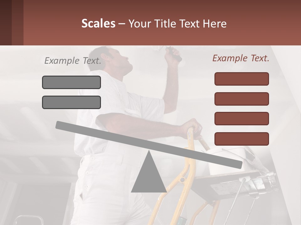 A Man Painting A Ceiling With A Paint Roller PowerPoint Template