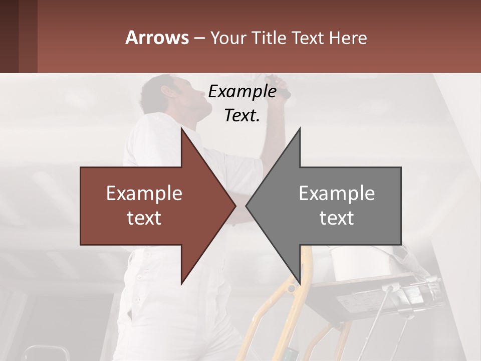 A Man Painting A Ceiling With A Paint Roller PowerPoint Template