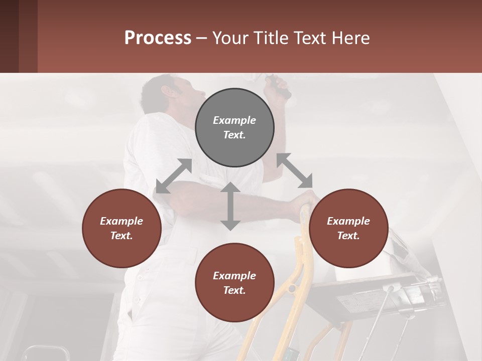 A Man Painting A Ceiling With A Paint Roller PowerPoint Template