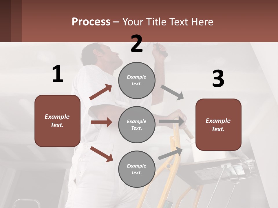 A Man Painting A Ceiling With A Paint Roller PowerPoint Template