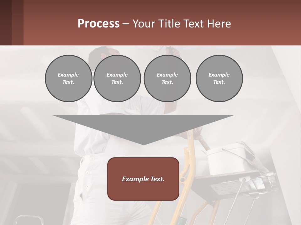 A Man Painting A Ceiling With A Paint Roller PowerPoint Template