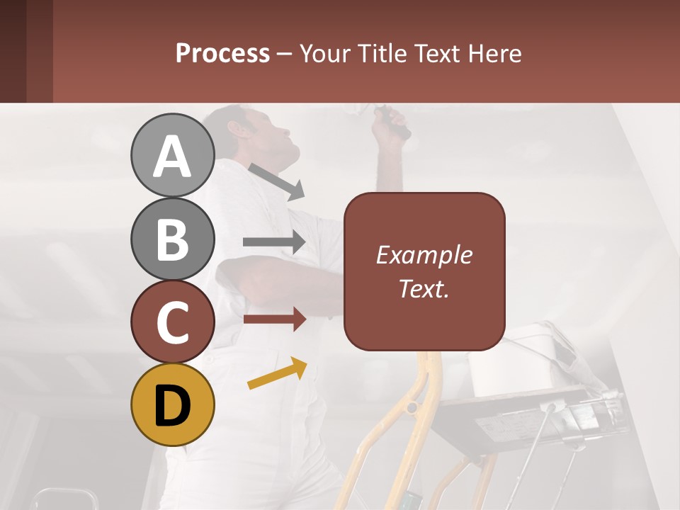 A Man Painting A Ceiling With A Paint Roller PowerPoint Template