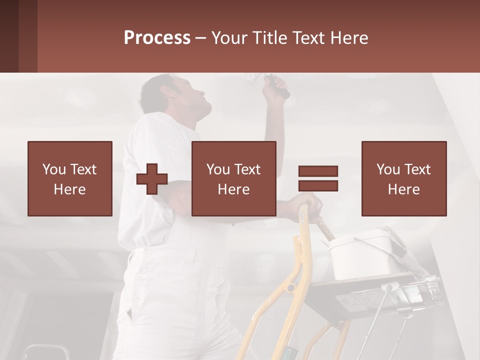 A Man Painting A Ceiling With A Paint Roller PowerPoint Template