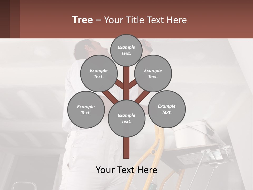 A Man Painting A Ceiling With A Paint Roller PowerPoint Template