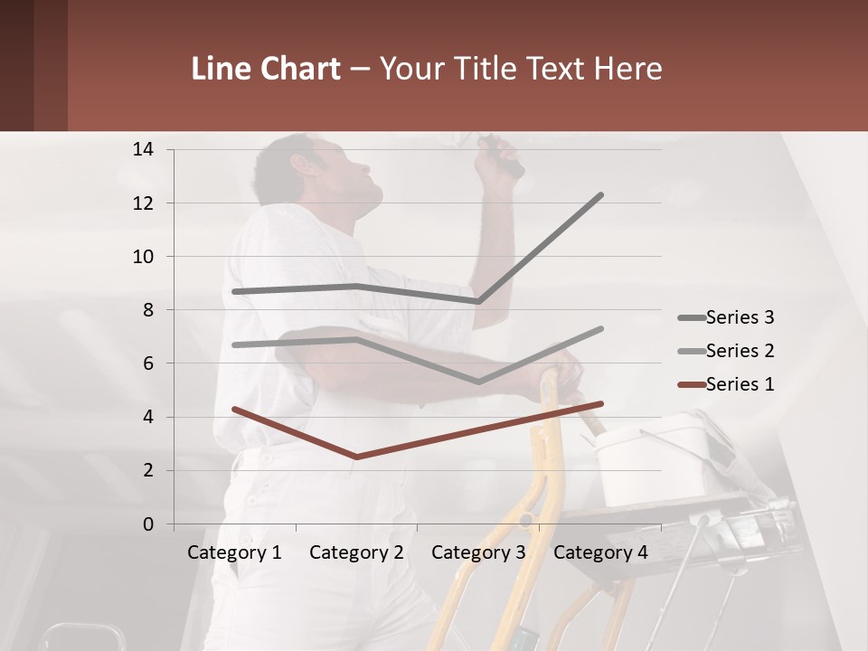 A Man Painting A Ceiling With A Paint Roller PowerPoint Template