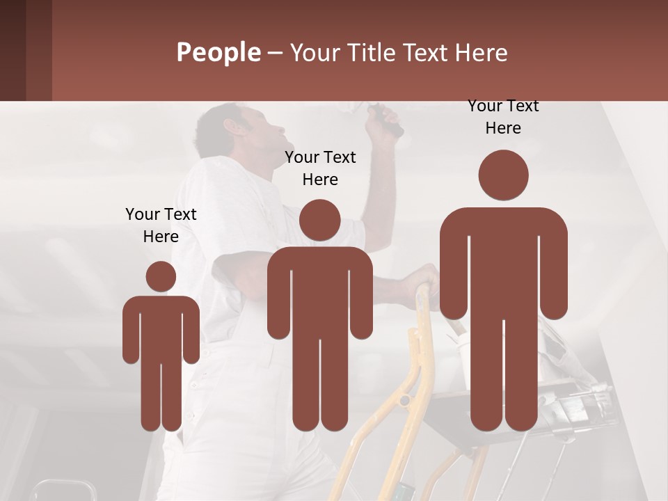 A Man Painting A Ceiling With A Paint Roller PowerPoint Template