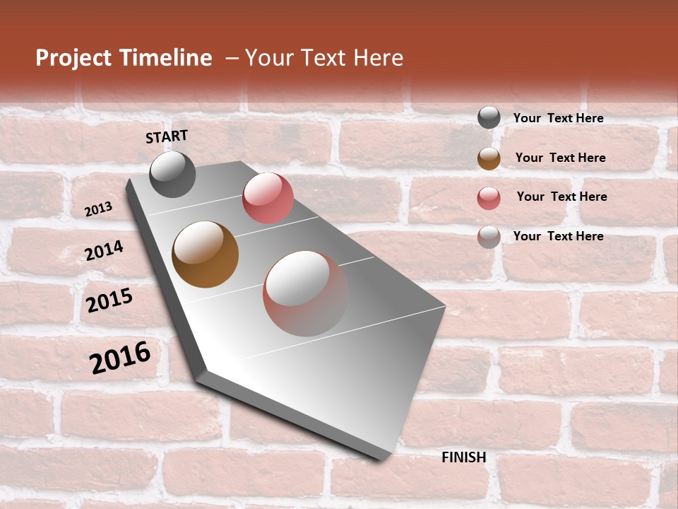 A Brick Wall Is Shown With The Name Of The Company PowerPoint Template
