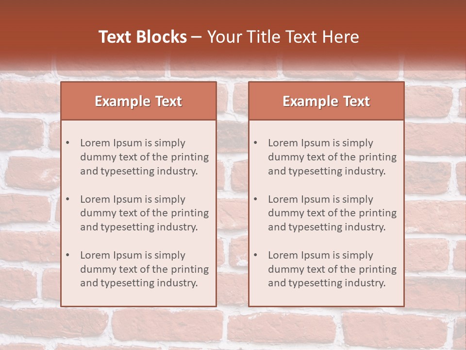 A Brick Wall Is Shown With The Name Of The Company PowerPoint Template