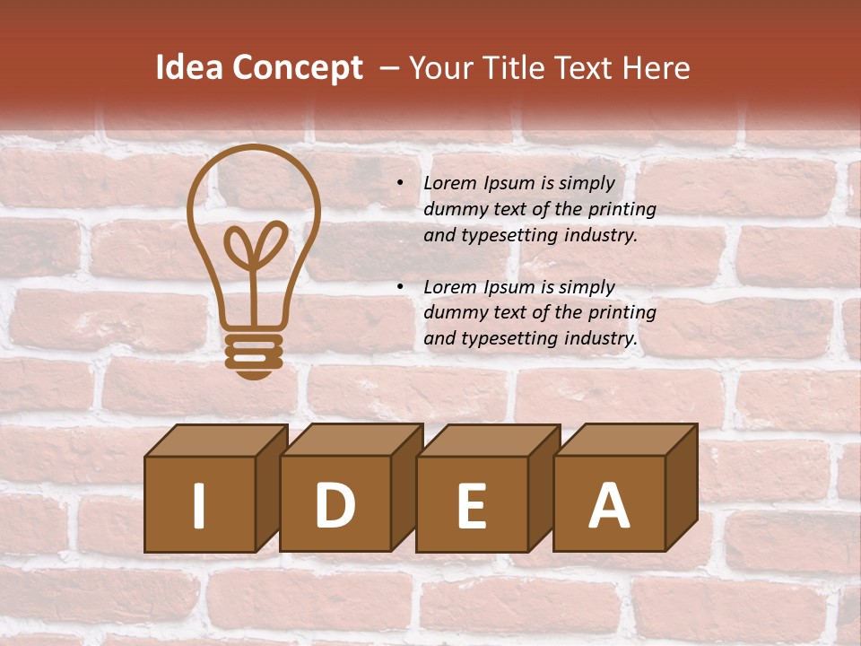 A Brick Wall Is Shown With The Name Of The Company PowerPoint Template