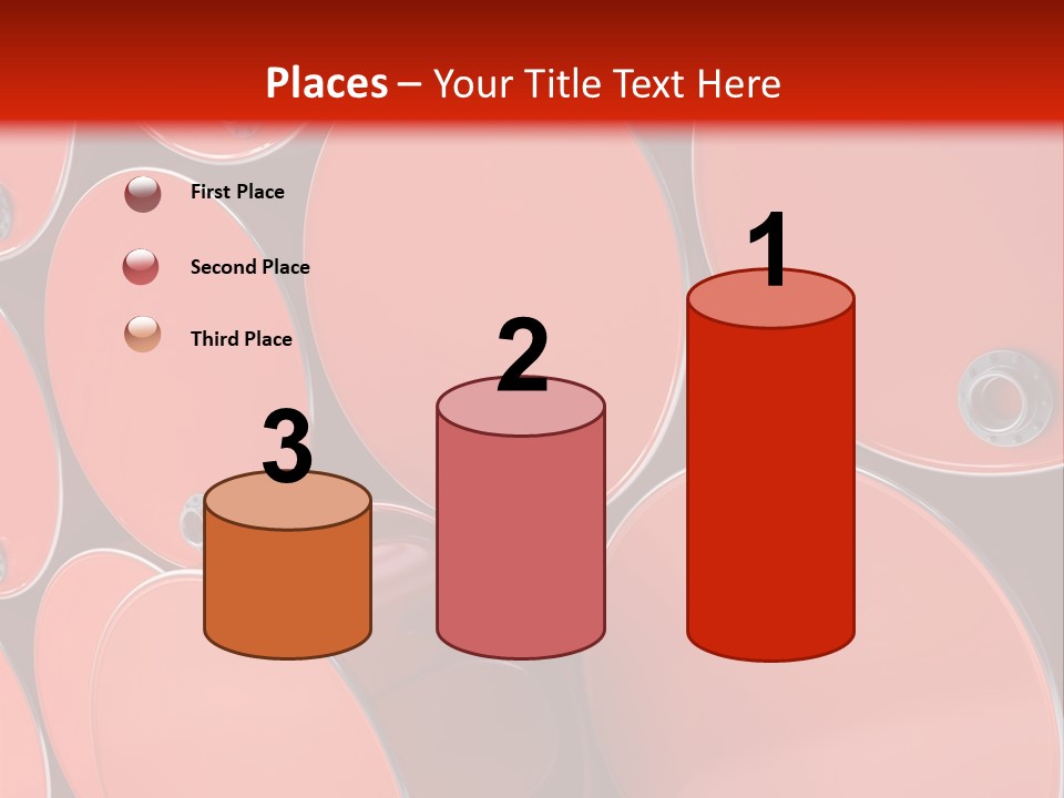 A Group Of Red Barrels Stacked On Top Of Each Other PowerPoint Template