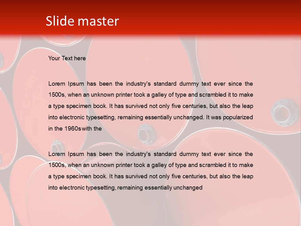 A Group Of Red Barrels Stacked On Top Of Each Other PowerPoint Template