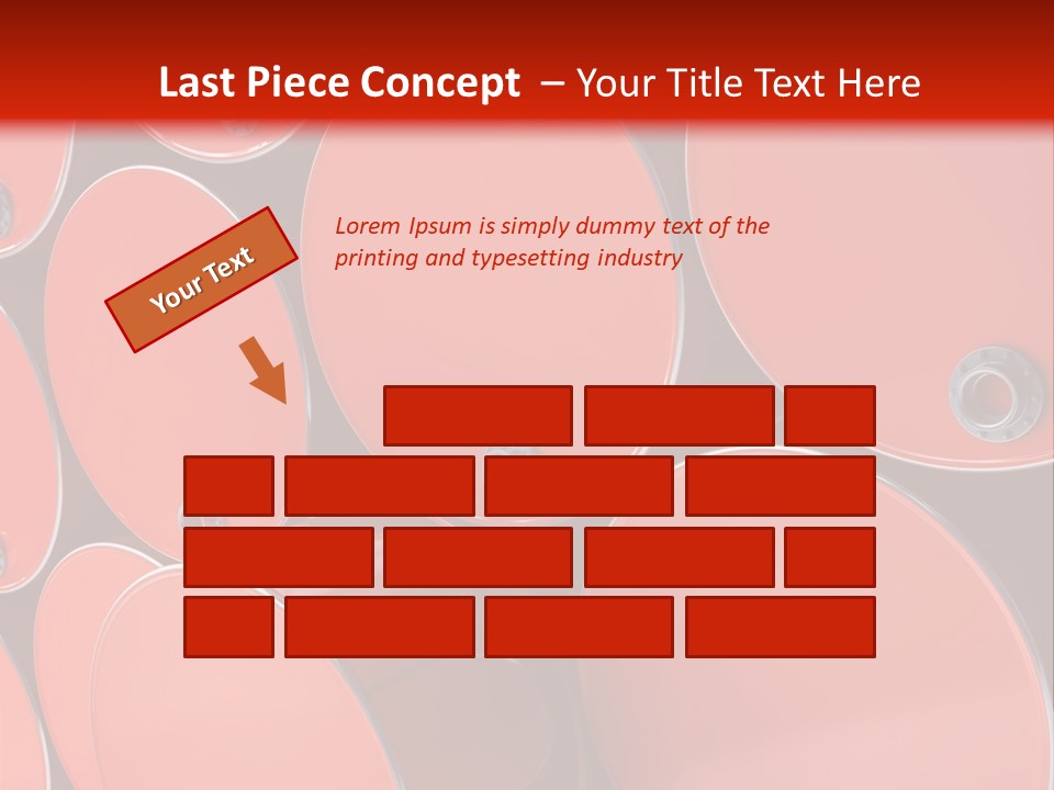 A Group Of Red Barrels Stacked On Top Of Each Other PowerPoint Template