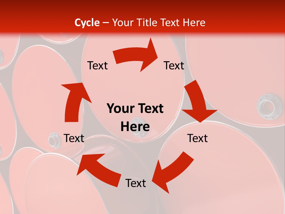 A Group Of Red Barrels Stacked On Top Of Each Other PowerPoint Template