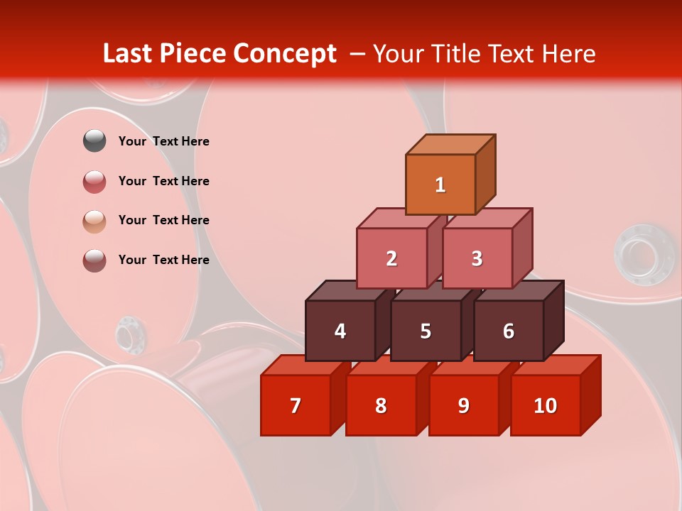 A Group Of Red Barrels Stacked On Top Of Each Other PowerPoint Template