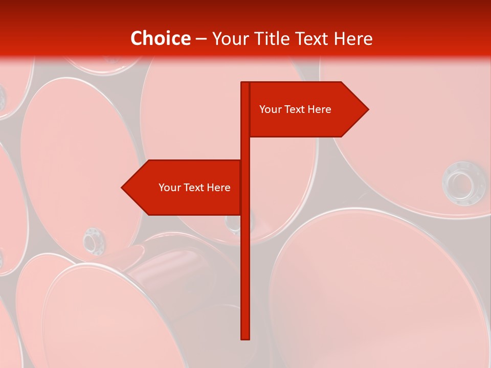 A Group Of Red Barrels Stacked On Top Of Each Other PowerPoint Template