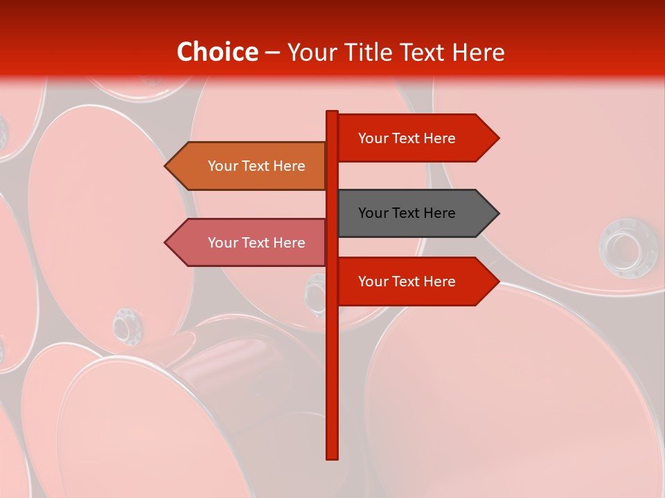 A Group Of Red Barrels Stacked On Top Of Each Other PowerPoint Template
