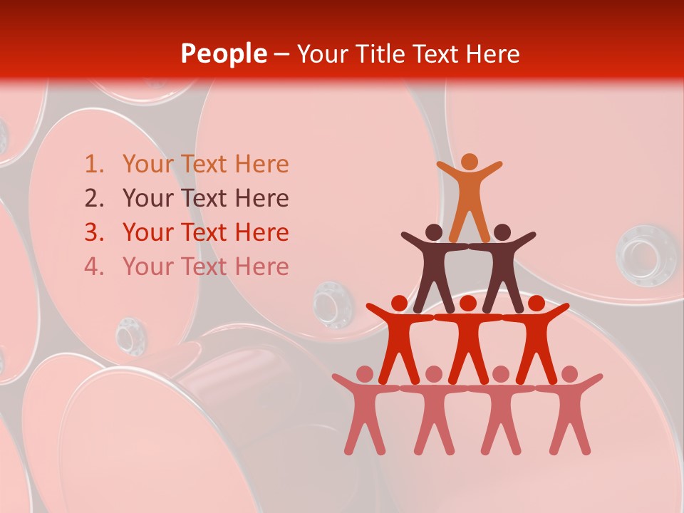 A Group Of Red Barrels Stacked On Top Of Each Other PowerPoint Template