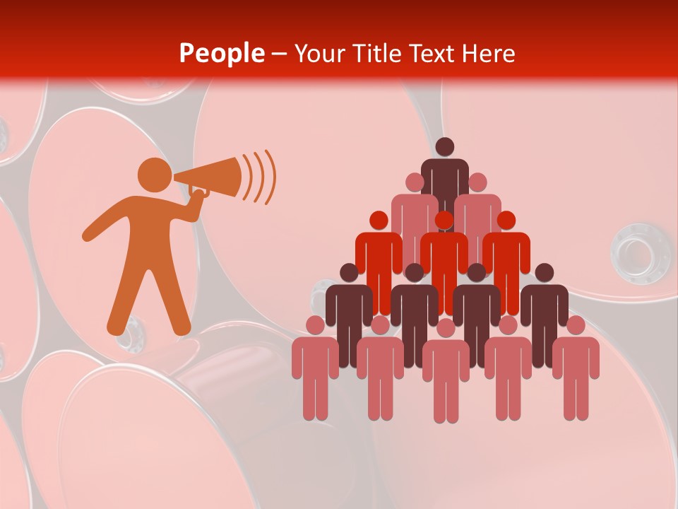 A Group Of Red Barrels Stacked On Top Of Each Other PowerPoint Template