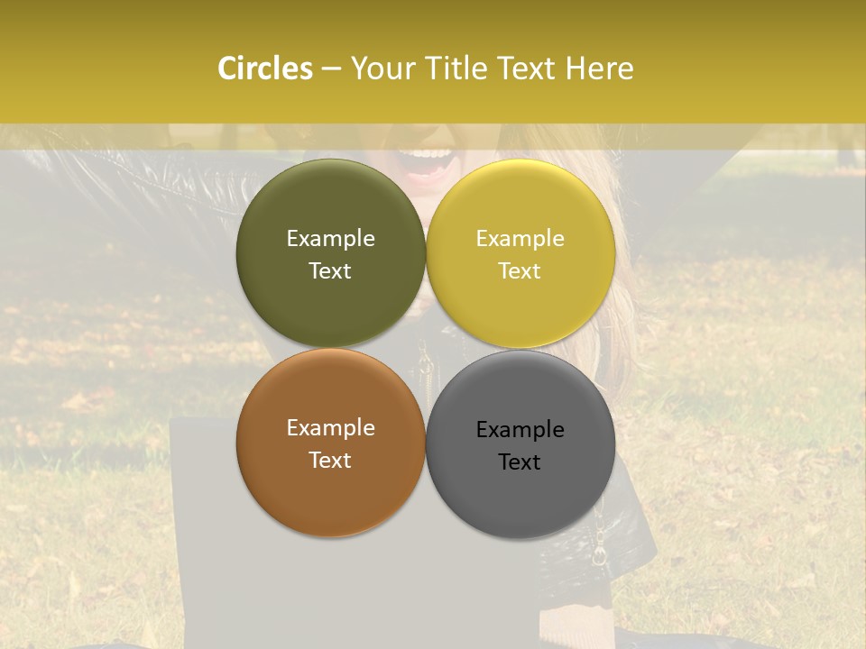 A Woman Sitting In The Grass With Her Laptop PowerPoint Template