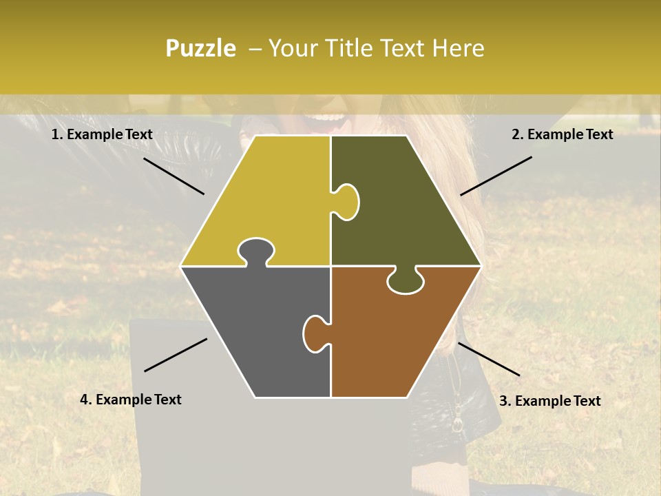 A Woman Sitting In The Grass With Her Laptop PowerPoint Template