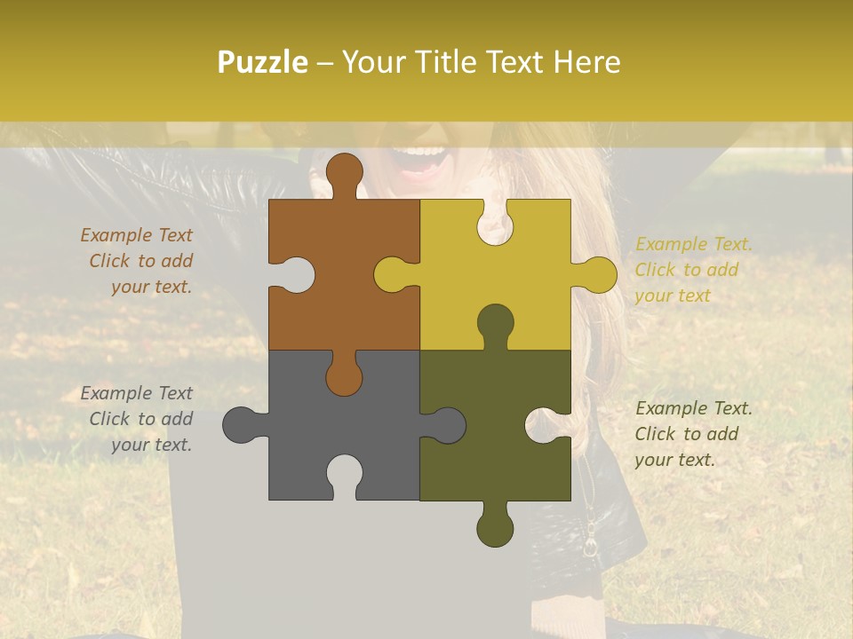 A Woman Sitting In The Grass With Her Laptop PowerPoint Template