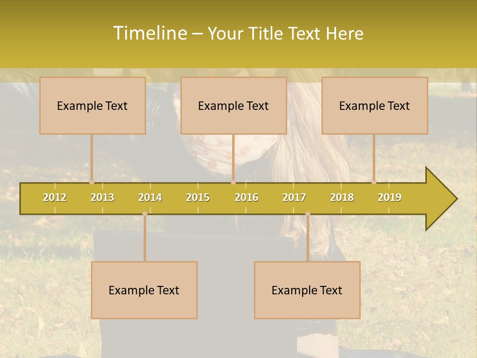 A Woman Sitting In The Grass With Her Laptop PowerPoint Template