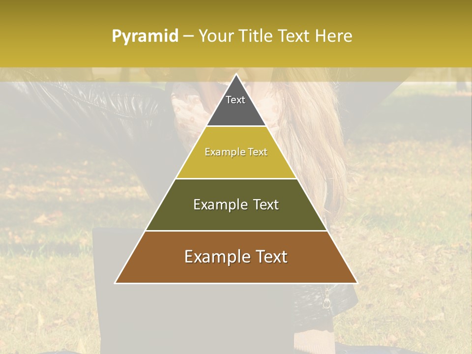A Woman Sitting In The Grass With Her Laptop PowerPoint Template