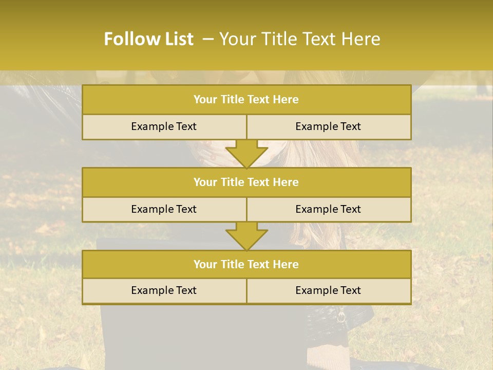 A Woman Sitting In The Grass With Her Laptop PowerPoint Template