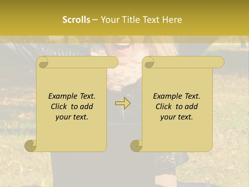 A Woman Sitting In The Grass With Her Laptop PowerPoint Template