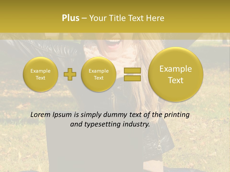 A Woman Sitting In The Grass With Her Laptop PowerPoint Template