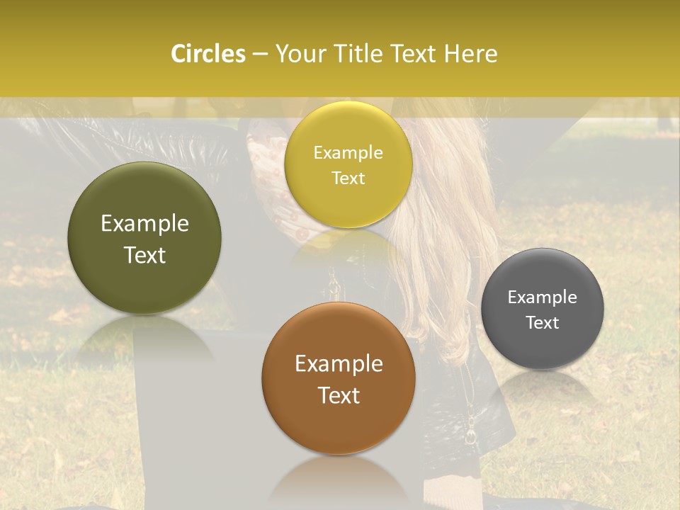 A Woman Sitting In The Grass With Her Laptop PowerPoint Template