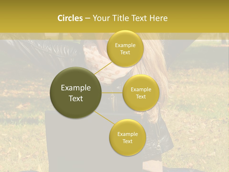 A Woman Sitting In The Grass With Her Laptop PowerPoint Template