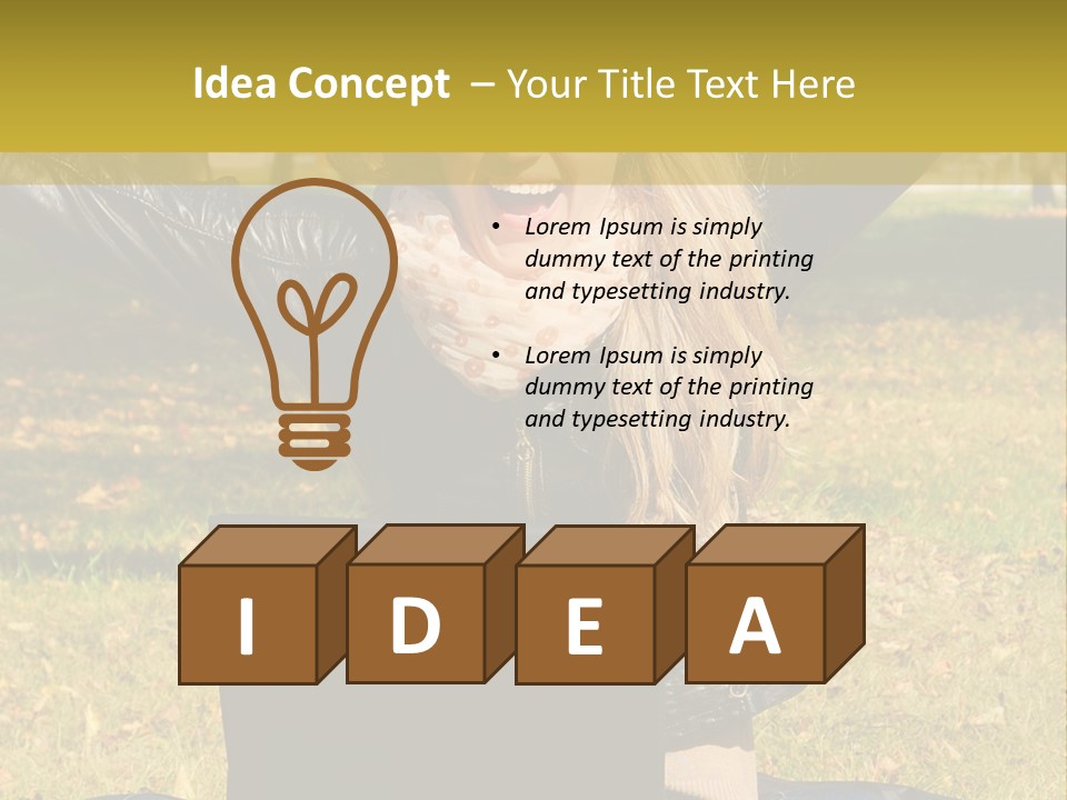 A Woman Sitting In The Grass With Her Laptop PowerPoint Template