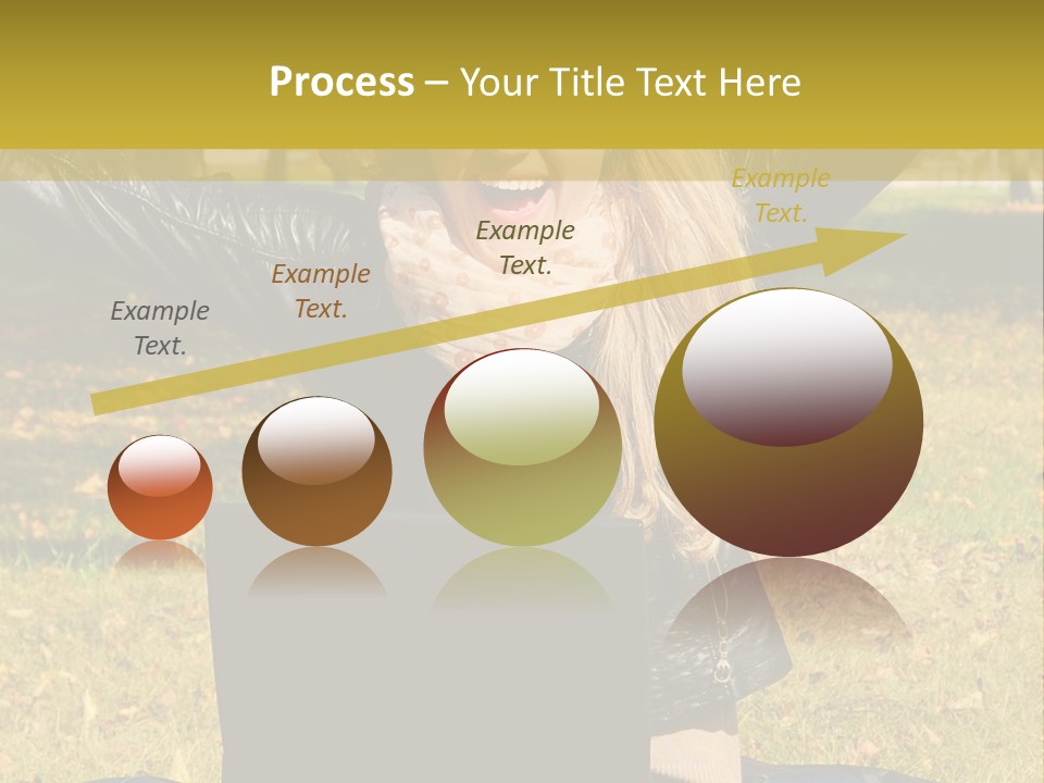 A Woman Sitting In The Grass With Her Laptop PowerPoint Template