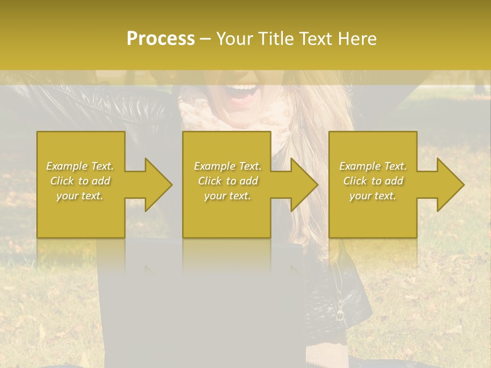 A Woman Sitting In The Grass With Her Laptop PowerPoint Template