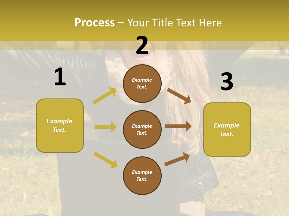 A Woman Sitting In The Grass With Her Laptop PowerPoint Template