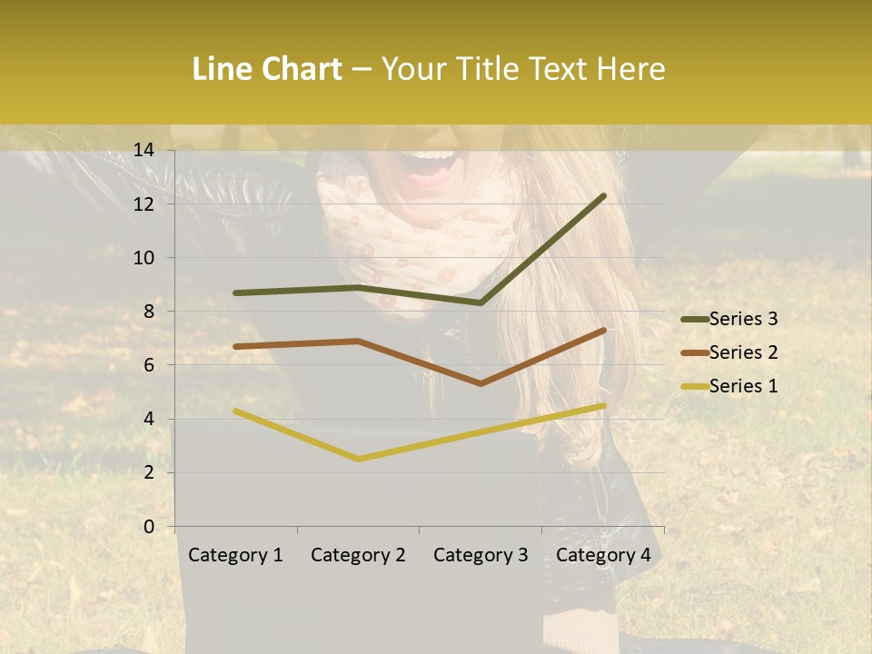 A Woman Sitting In The Grass With Her Laptop PowerPoint Template