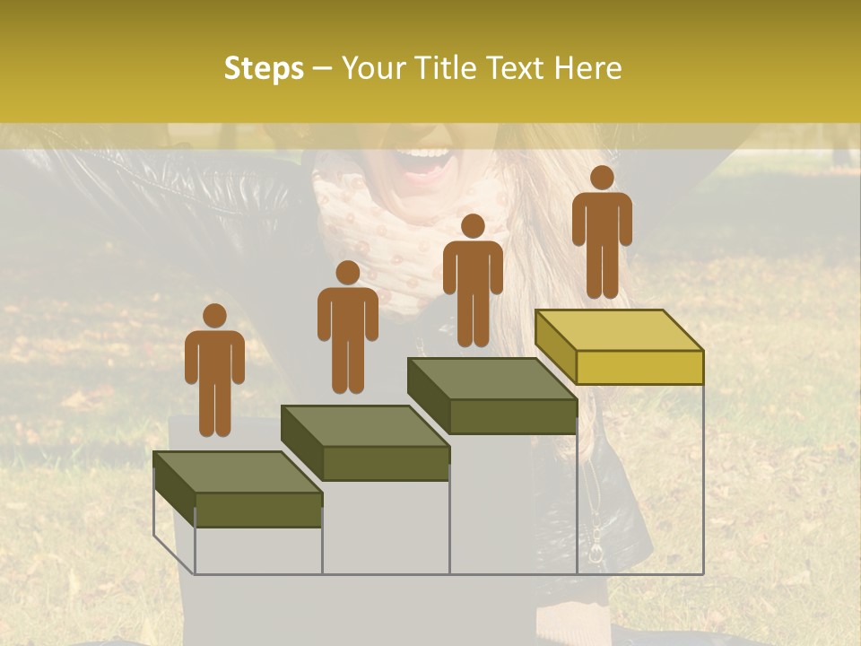 A Woman Sitting In The Grass With Her Laptop PowerPoint Template